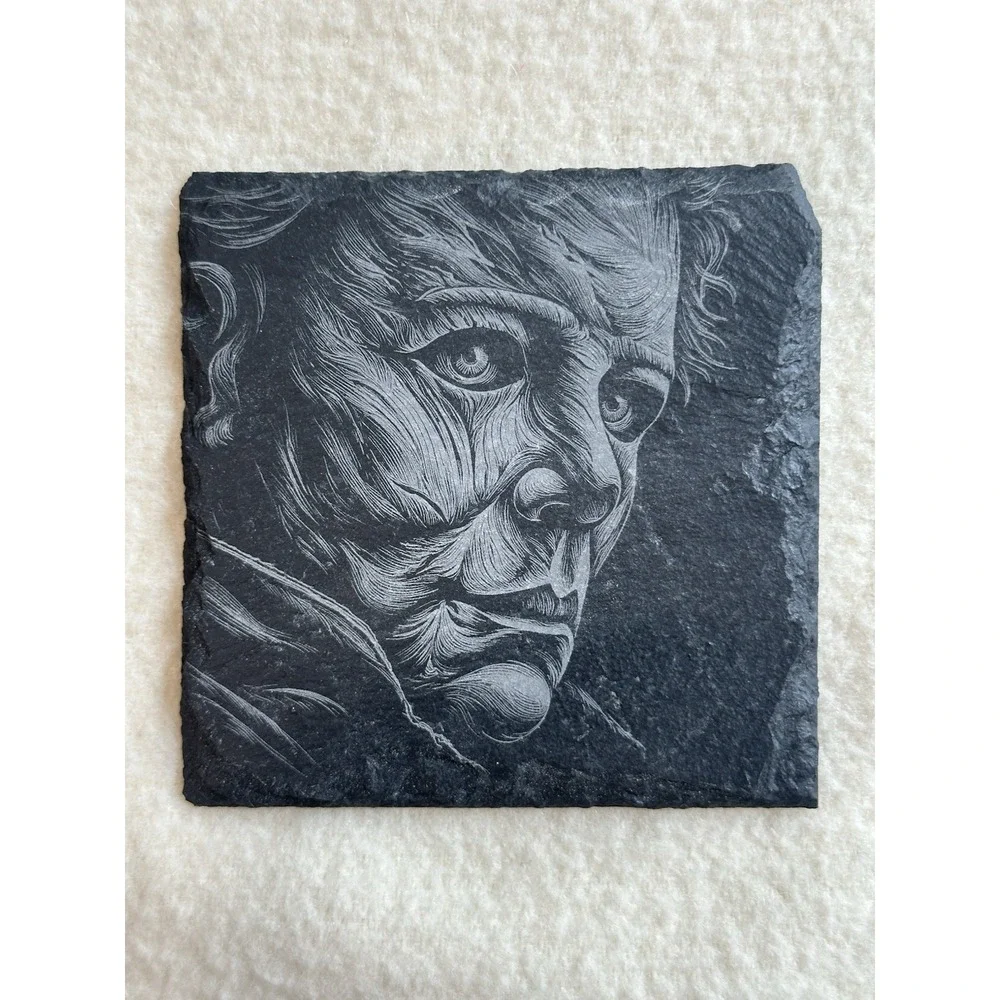 Horror Movie Slate Coasters Set of 4 Laser Engraved Slasher Halloween Gift Art